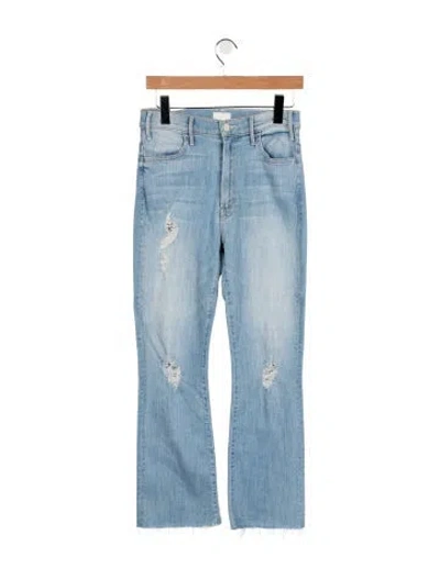 Pre-owned Mother High-rise Flared Jeans In Blue