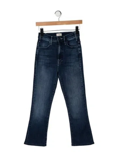 Pre-owned Mother High-rise Flared Jeans In Blue