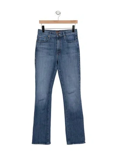Pre-owned Mother High-rise Flared Jeans In Blue