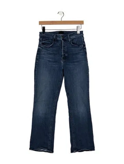 Pre-owned Mother High-rise Flared Jeans In Blue