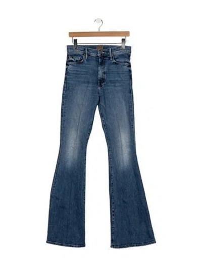 Pre-owned Mother High-rise Flared Jeans In Blue