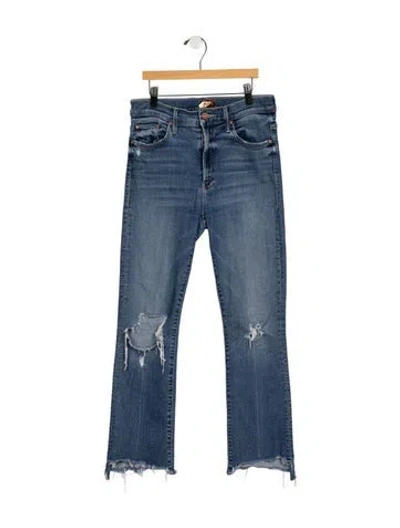 Pre-owned Mother High-rise Flared Jeans In Blue