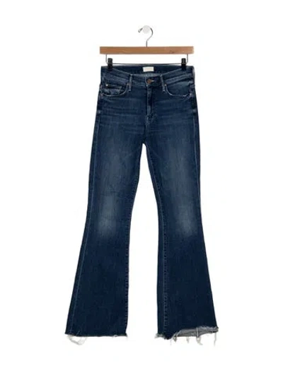 Pre-owned Mother High-rise Flared Jeans In Blue