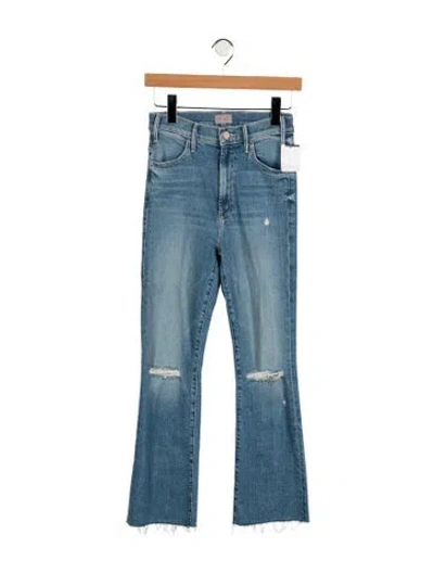Pre-owned Mother High-rise Flared Jeans In Blue