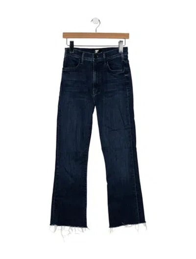 Pre-owned Mother High-rise Flared Jeans In Blue