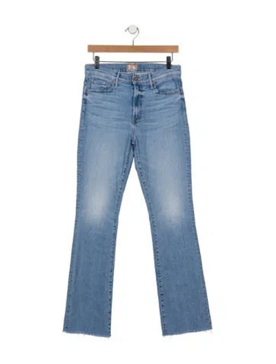 Pre-owned Mother High-rise Flared Jeans In Blue