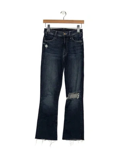 Pre-owned Mother High-rise Flared Jeans In Blue