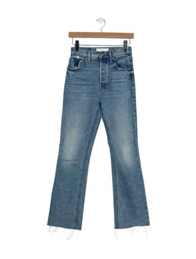 Pre-owned Mother High-rise Flared Jeans In Blue