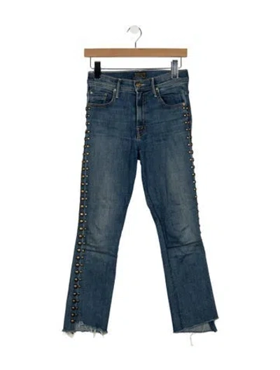 Pre-owned Mother High-rise Flared Jeans In Blue
