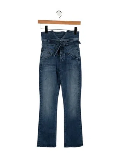 Pre-owned Mother High-rise Flared Jeans In Blue