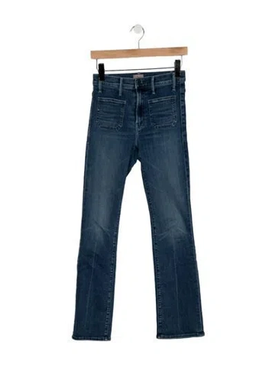 Pre-owned Mother High-rise Flared Jeans In Blue
