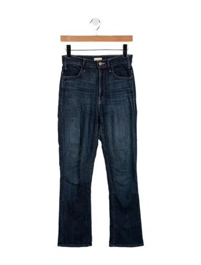 Pre-owned Mother High-rise Flared Jeans In Blue