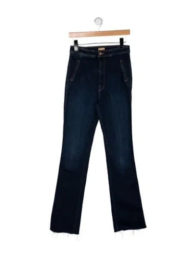 Pre-owned Mother High-rise Flared Jeans In Blue