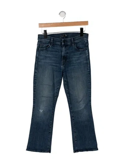 Pre-owned Mother High-rise Flared Jeans In Blue