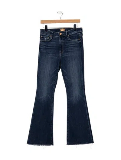 Pre-owned Mother High-rise Flared Jeans In Blue