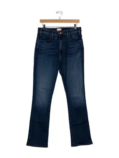 Pre-owned Mother High-rise Flared Jeans In Blue