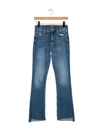 Pre-owned Mother High-rise Flared Jeans In Blue