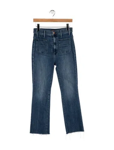 Pre-owned Mother High-rise Flared Jeans In Blue