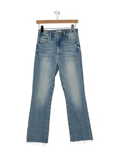 Pre-owned Mother High-rise Flared Jeans In Blue