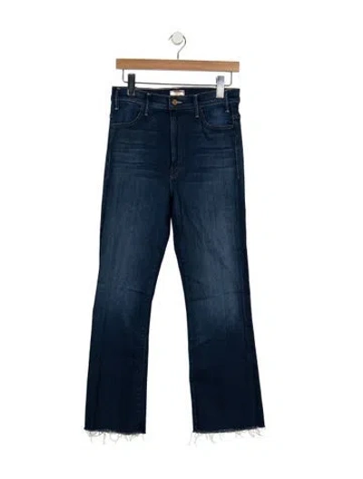 Pre-owned Mother High-rise Flared Jeans In Blue