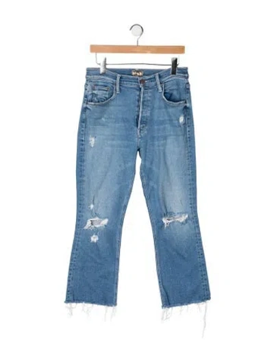 Pre-owned Mother High-rise Flared Jeans In Blue