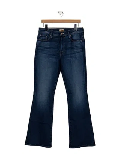 Pre-owned Mother High-rise Flared Jeans In Blue