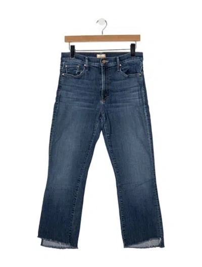 Pre-owned Mother High-rise Flared Jeans In Blue