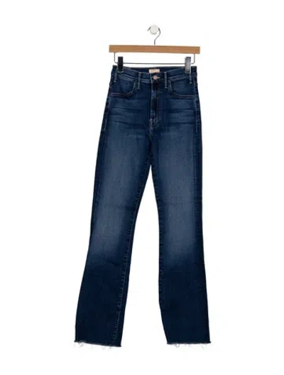 Pre-owned Mother High-rise Flared Jeans In Blue
