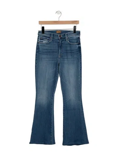 Pre-owned Mother High-rise Flared Jeans In Blue