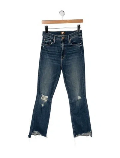 Pre-owned Mother High-rise Flared Jeans In Blue