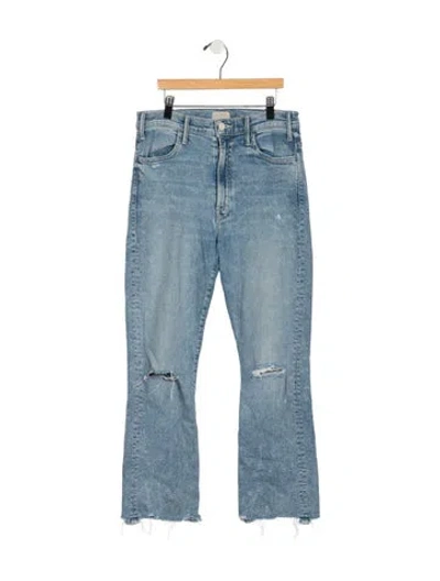 Pre-owned Mother High-rise Flared Jeans In Blue