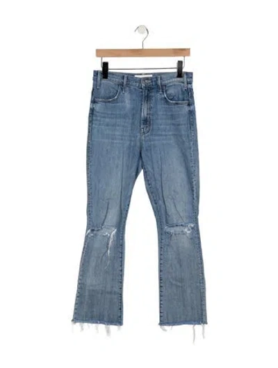 Pre-owned Mother High-rise Flared Jeans In Blue