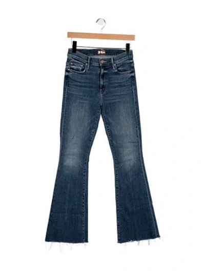 Pre-owned Mother High-rise Flared Jeans In Blue