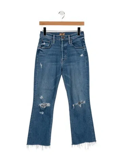 Pre-owned Mother High-rise Flared Jeans In Blue