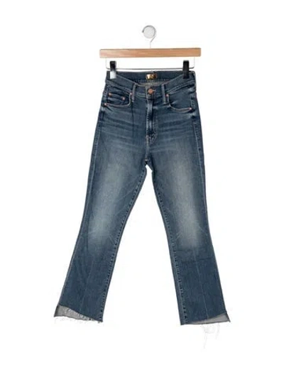 Pre-owned Mother High-rise Flared Jeans In Blue