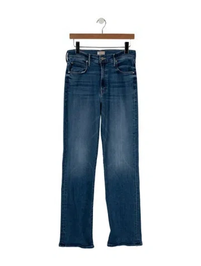 Pre-owned Mother High-rise Flared Jeans In Blue