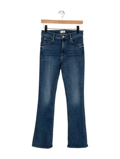 Pre-owned Mother High-rise Flared Jeans In Blue