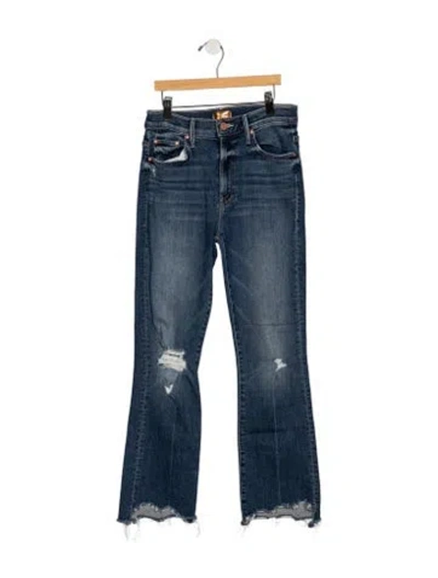 Pre-owned Mother High-rise Flared Jeans In Blue