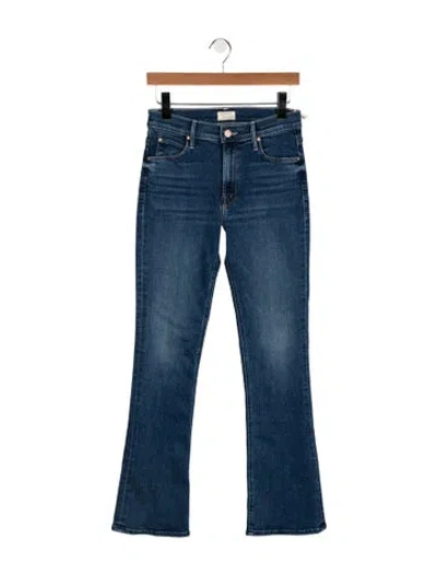 Pre-owned Mother High-rise Flared Jeans In Blue