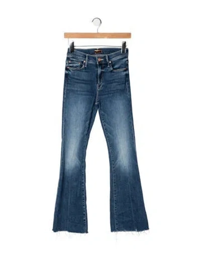 Pre-owned Mother High-rise Flared Jeans In Blue