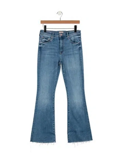 Pre-owned Mother High-rise Flared Jeans In Blue