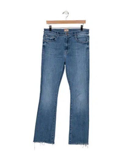 Pre-owned Mother High-rise Flared Jeans In Blue