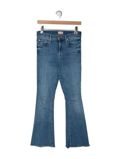 Pre-owned Mother High-rise Flared Jeans In Blue