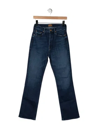 Pre-owned Mother High-rise Flared Jeans In Blue