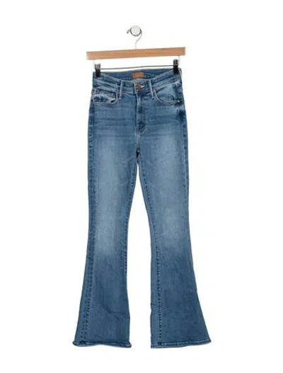 Pre-owned Mother High-rise Flared Jeans In Blue