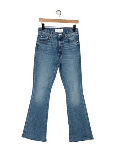 Pre-owned Mother High-rise Flared Jeans In Blue