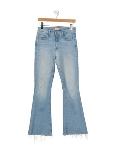 Pre-owned Mother High-rise Flared Jeans In Blue