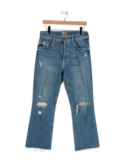 Pre-owned Mother High-rise Flared Jeans In Blue