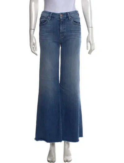 Pre-owned Mother High-rise Flared Jeans In Blue