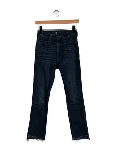Pre-owned Mother High-rise Flared Jeans In Blue